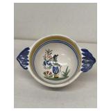 Quimper early hand-painted bowl, France