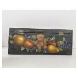 Hand-painted wooden hinge box by Sue Fields