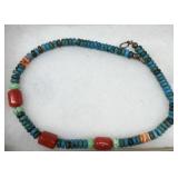 Turquoise beaded necklace