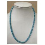 Turquoise with sterling silver clip necklace