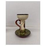 Porcelain good morning rooster candle holder