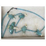 Handmade eagle necklace, Turquise