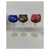 Cut glass wine hocks