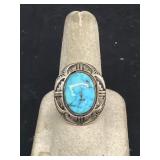 Sterling silver turquoise ring size 9