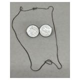 Sterling silver handcrafted earrings with a thin