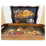 Hand-painted wooden trays