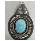 Sterling silver pendant with bluestone