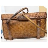 Bamboo and Wicker vintage picnic basket