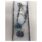 Colorful necklace and earrings set