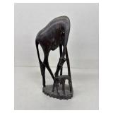 Hand carved wooden giraffes