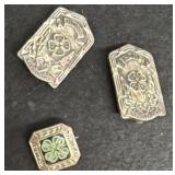 Sterling silver 4H pins