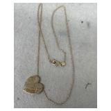 Necklace Marked 18 K heart is not marked -