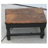Leather top foot stool