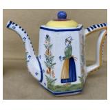 QUIMPER France, teapot hand-painted
