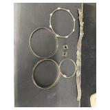 Sterling silver bracelets, and earrings