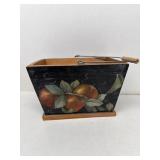 Sue Fields hand painted wooden box with handle