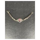 Antique sterling silver bracelet with purple stone