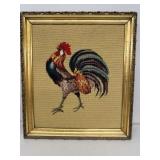 Embroidered framed rooster