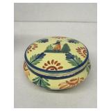 QUINPER France, hand-painted lidded jar