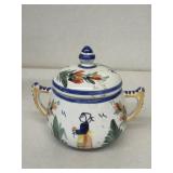 Quimper France, handpainted sugar dish