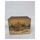 Hand-painted and carved out wooden box