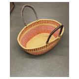 Wicker clothes, basket with handles
