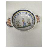 Early Quimper, France, hand-painted bowl