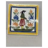Quimper, France, hand-painted tile hot plate