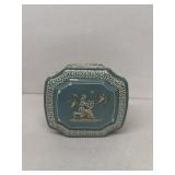 Early candy container, lady playing harp