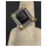 Sterling silver Mart 925 ring with Blackstone
