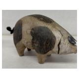 Hand carved wooden pig