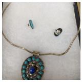 Sterling silver 925 turquoise necklace and