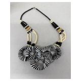 Handcrafted zebra style necklace