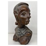 Hand carved wooden African woman