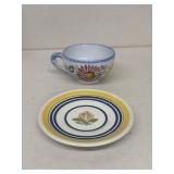 Quimper hand-painted plate, France and teacup