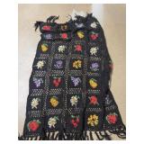 Crocheted throw cover