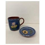 Handcrafted pottery mug and bowl
