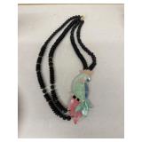 Beaded bird necklace