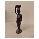 Hand carved Kenya lady carrying box on head