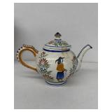 Quimper pottery, hand painted teapot