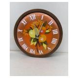 Tile fruit design wall clock