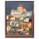 Paintings of buildings southwestern scene signed