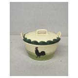 Handpainted, rooster, sugar dish