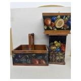 Hand painted wooden boxes by Sue Fields