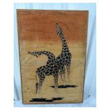Painting a giraffes on cloth