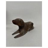 Hand carved wooden dog