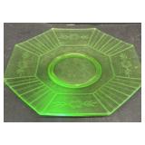 Green uranium glass platter