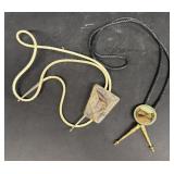 (2) Bolo Ties -South Dakota Polished stones