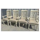 Set a four white contemporary chairs