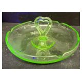 Green uranium glass ashtray